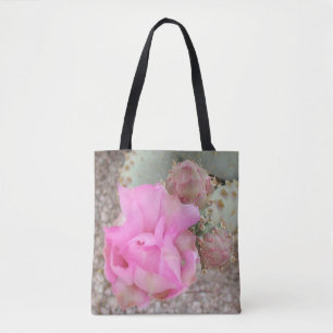Pink Prickly Pear Bloom Tote Bag