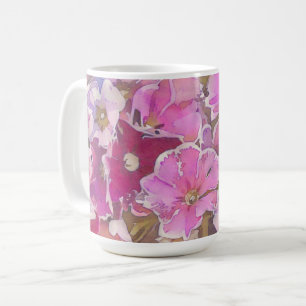 Pink Primrose Flowers Floral Art Mug Cup