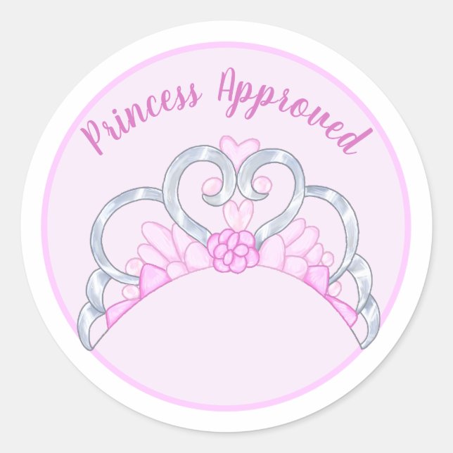 Pink "Princess Approved" Label Sticker (Front)