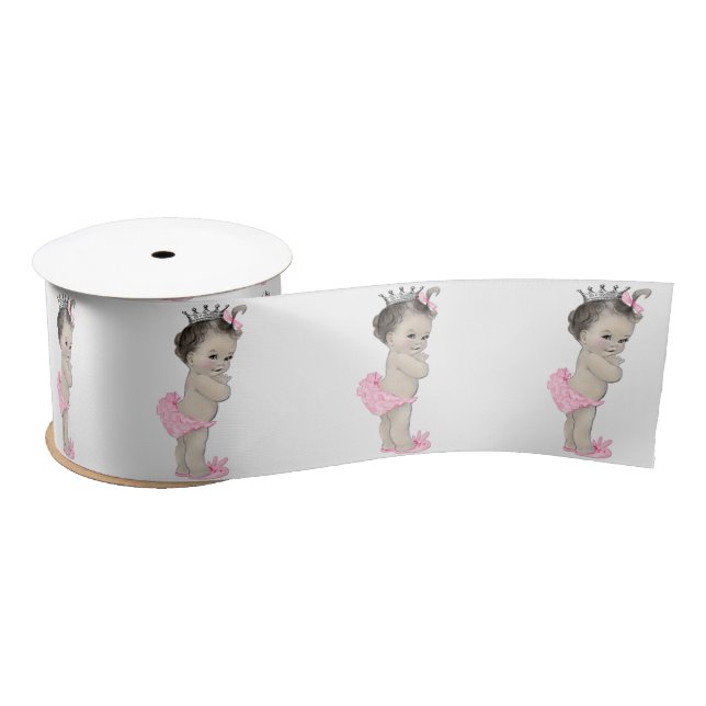 Pink Princess Baby Girl Shower Satin Ribbon (Spool)