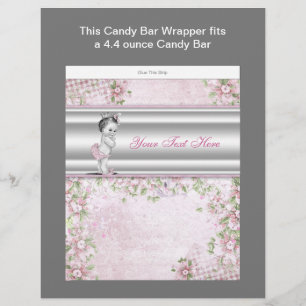 Pink Princess Baby Shower Candy Bar Wrapper