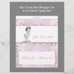 Pink Princess Baby Shower Candy Bar Wrapper<br><div class="desc">Adorable vintage pink princess baby girl candy bar wrapper. This cute vintage princess baby girl candy bar wrapper template fits a 4.4 ounce size candy bar. Simply trim the grey, cover your candy bar and apply glue. You can easily add your text and/or images to the front and back side...</div>