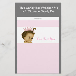 Pink Princess Baby Shower Candy Bar Wrapper