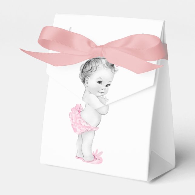 Pink Princess Baby Shower Favour Boxes (Front Side)