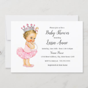 Pink Princess Baby Shower Invitation
