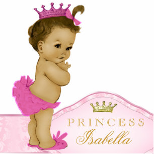 Pink Princess Baby Shower Standing Photo Sculpture