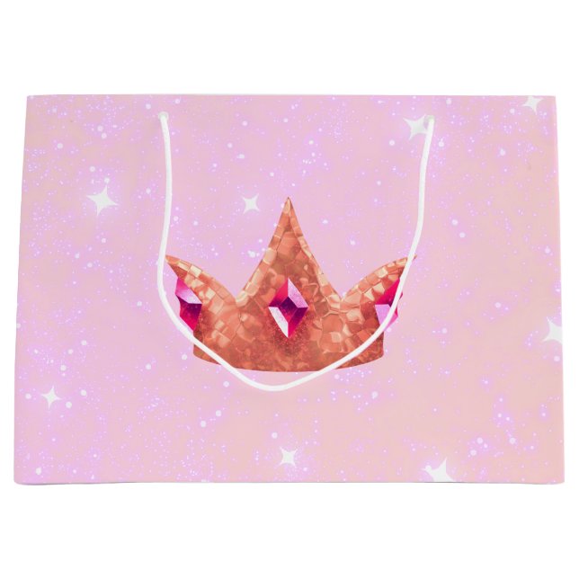 Pink Princess Birthday Gift Bag (Front)