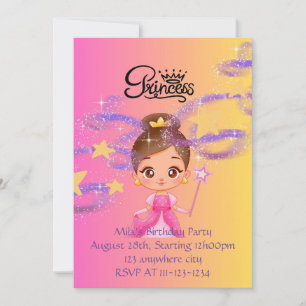 PINK princess birthday invitation