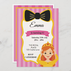 Pink Princess Birthday Invite zazzlemade