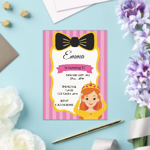 Pink Princess Birthday Invite zazzlemade Acrylic Invitations