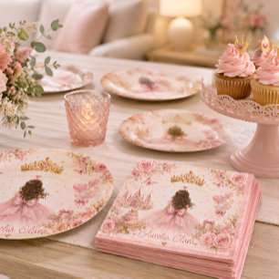 Pink Princess Birthday Napkin