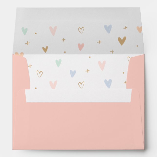 Pink Princess Birthday Party Envelope (Back (Bottom))