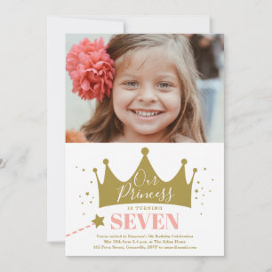 Pink Princess Birthday Party Invitation