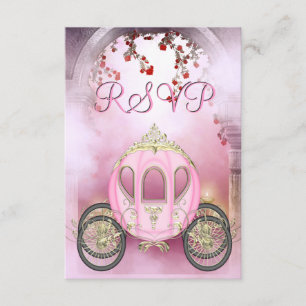 Pink Princess Carriage Enchanted RSVP Card