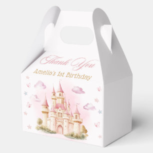 Pink Princess Castle Birthday Favour Boxes