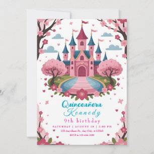 Pink Princess Castle Birthday for Girls Invitation