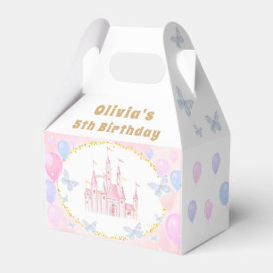 Pink Princess Castle Birthday Party Favor Box