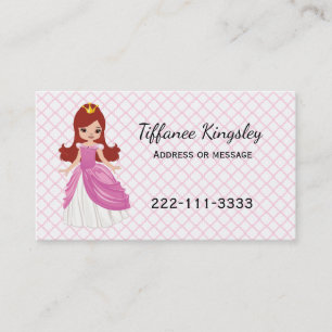 Pink Princess Childs or Mummy Networking Card