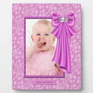 Pink Princess Crown Baby Photo Frame Plaque