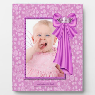 Pink Princess Crown Baby Photo Frame Plaque