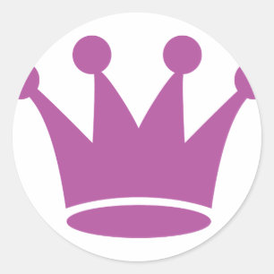 pink princess crown classic round sticker