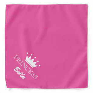 Pink princess crown dog bandanna with custom name