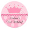 Pink Princess Crown Happy Birthday Sticker