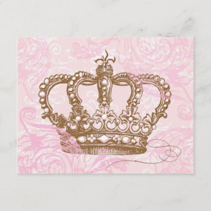 Pink Princess Crown Invitations
