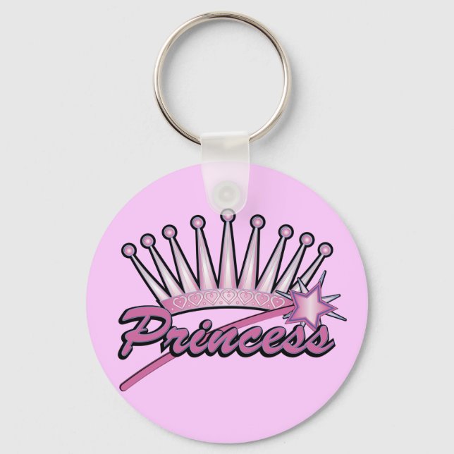 Pink Princess Crown Key Ring (Front)