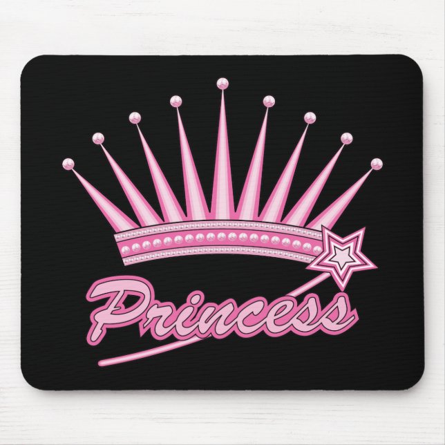Pink Princess Crown Mouse Mat (Front)