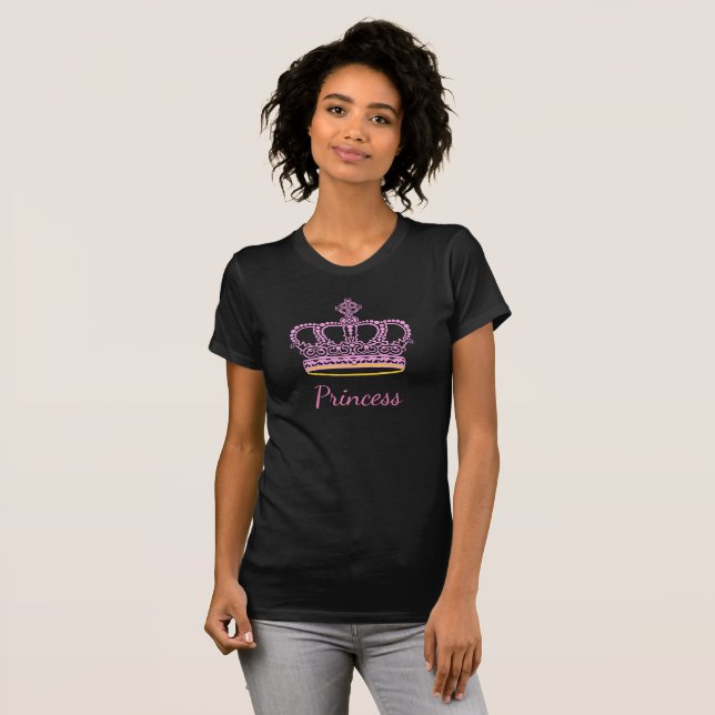 Pink princess crown T-Shirt (Front Full)