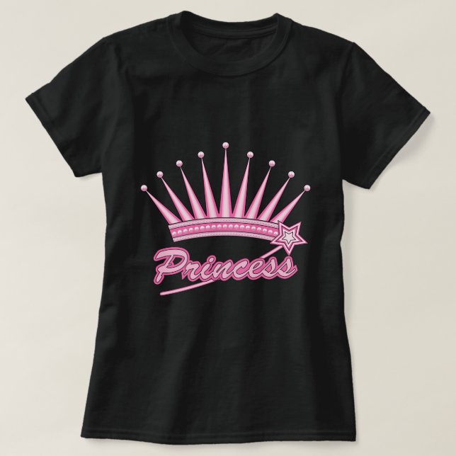 Pink Princess Crown T-Shirt (Design Front)