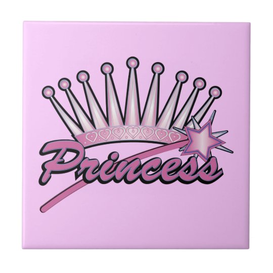 Pink Princess Crown Tile