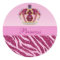 Pink Princess Crown Zebra Glitter Print Stickers