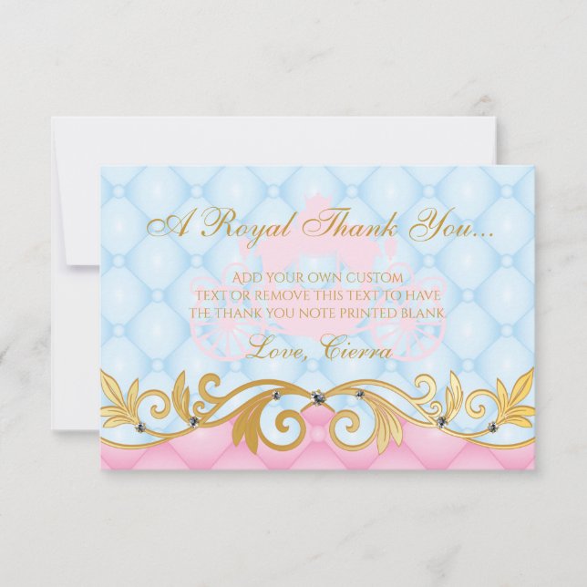 Pink Princess, Elegant Thank You Cards (Front)