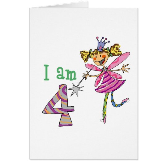 Pink princess fairy (age 4) card