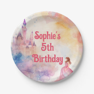 Pink Princess Fairytale Birthday Paper Plate