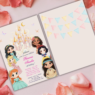 Pink Princess Fairytale Magical Castle Birthday Invitation