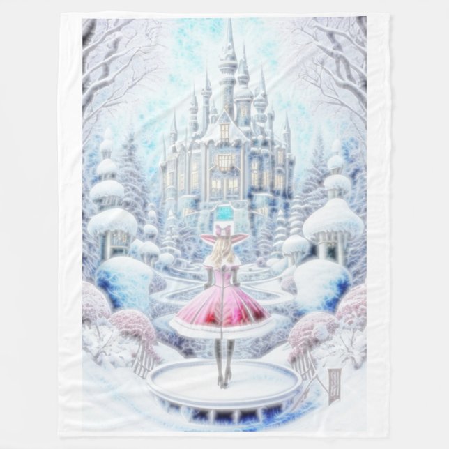 Pink Princess Fleece Blanket (Front)