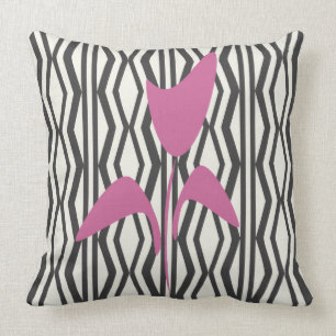 Pink Princess Flower Art Deco Style Pattern Cushion