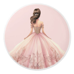 Pink Princess Girl's Girly Ceramic Knob