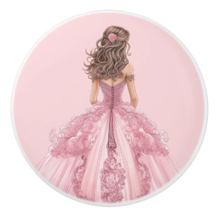 Pink Princess Girl's Girly Ceramic Knob