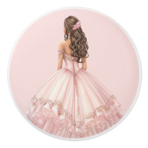 Pink Princess Girl's Girly Ceramic Knob
