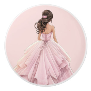 Pink Princess Girl's Girly Ceramic Knob