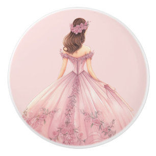 Pink Princess Girl's Girly Ceramic Knob
