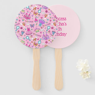 Pink Princess Hand Fan