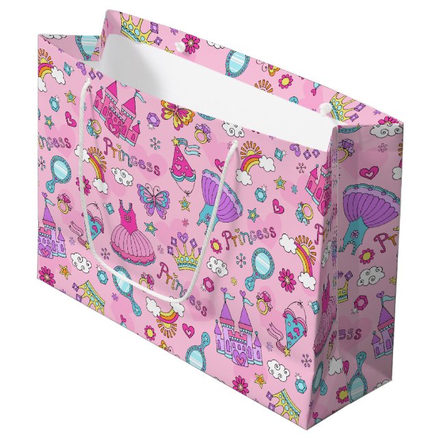 Pink Princess Large Gift Bag (Front Angled)