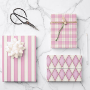 Pink Princess Pattern Collection Craft & Scrapbook Wrapping Paper Sheet
