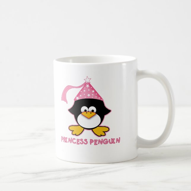 Pink Princess Penguin Coffee Mug (Right)