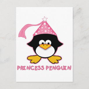 Pink Princess Penguin Postcard